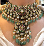 Green choker Polki set
