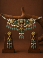 Classic Green Polki Chik Patti