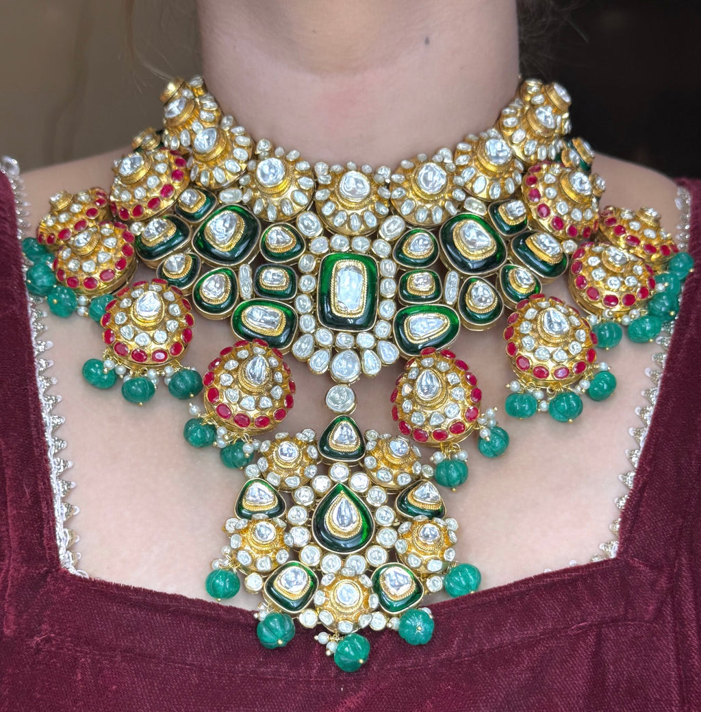 Emerald Ruby Polki Guluband