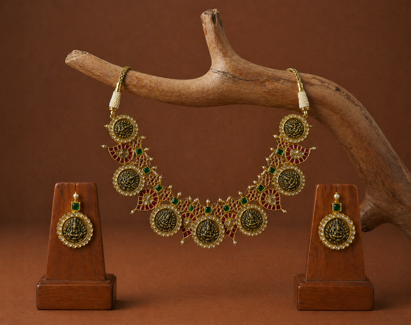 Polki Necklace Set - Mango Mala