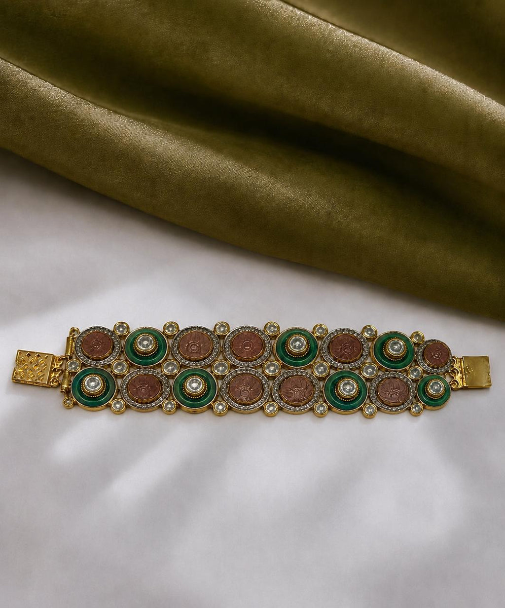 Royal Meenakari Polki Bracelet