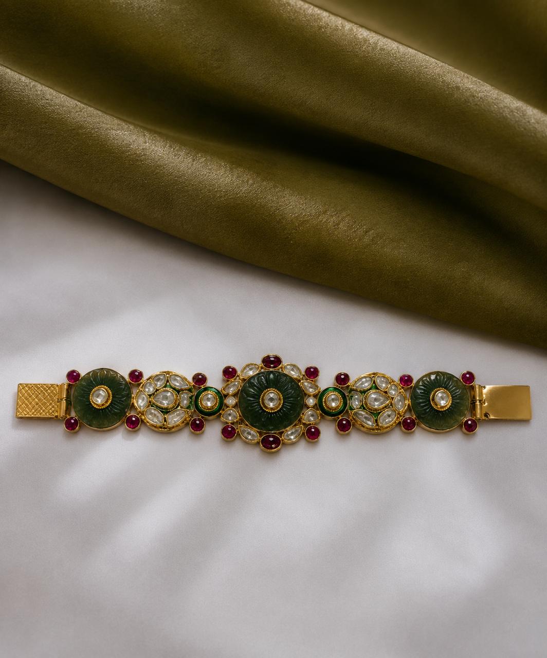 Emerald Royale Polki Bracelet