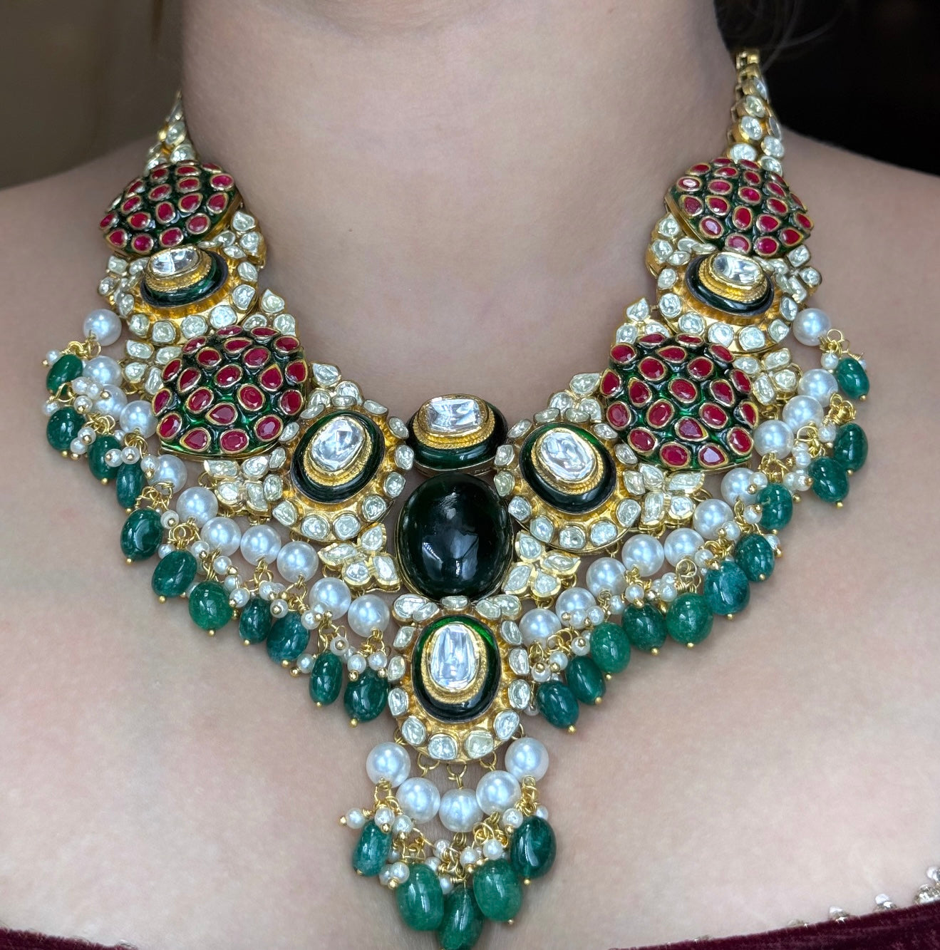 Ruby Emerald Polki guluband