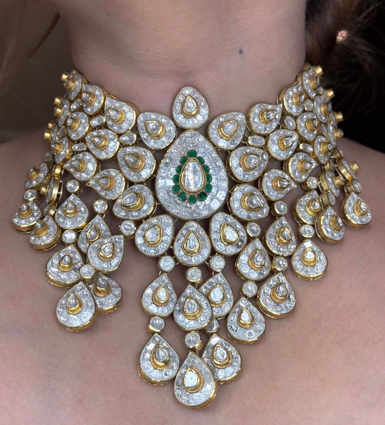 Royal Polki Cascade Necklace Set