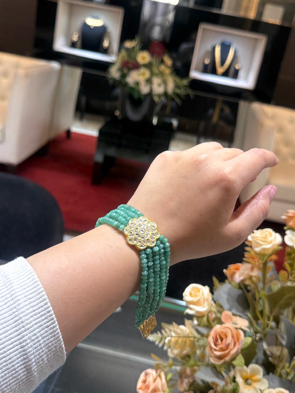 Emerald Royale Polki Bracelet