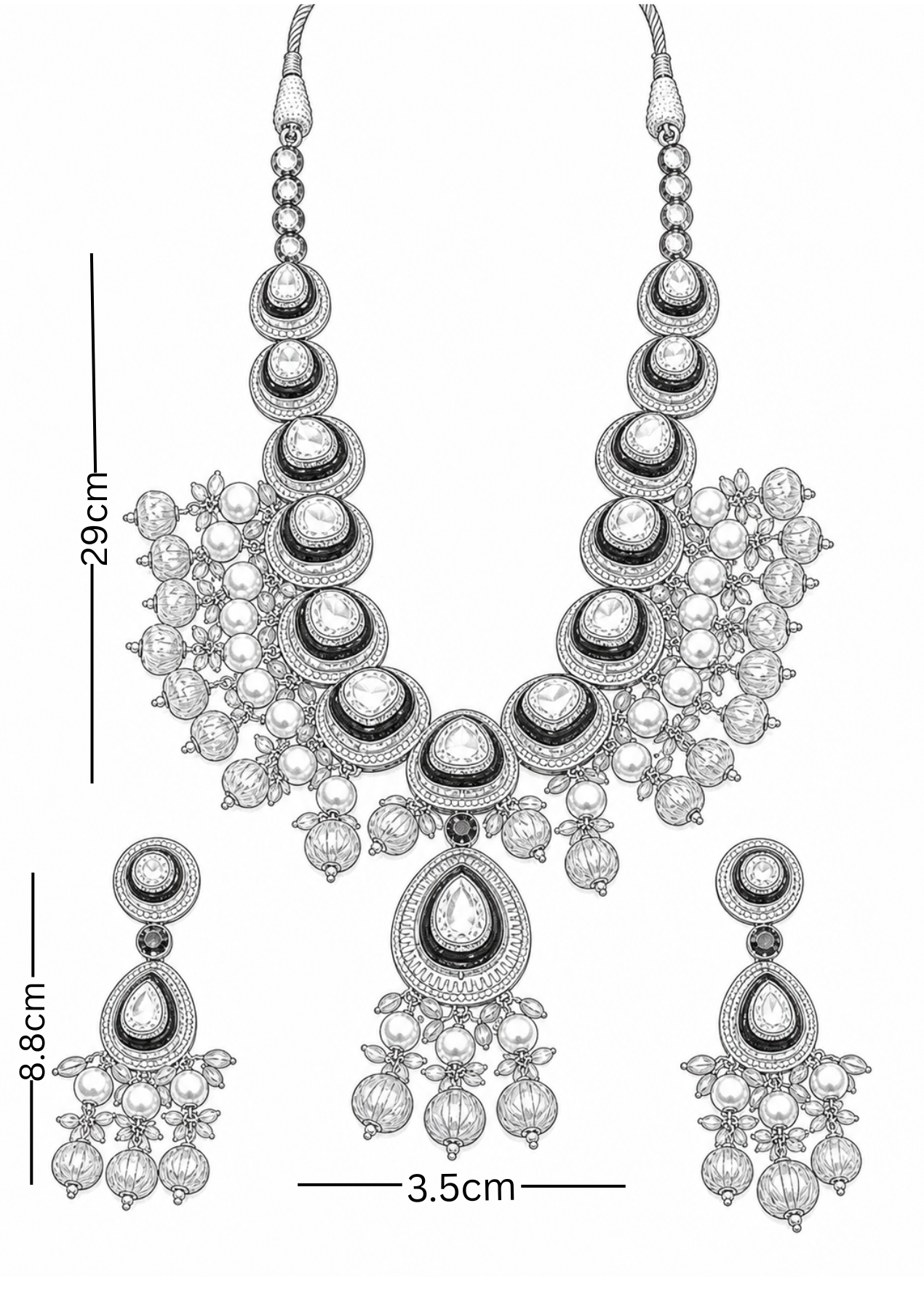 Diamond Polki Pendant Set