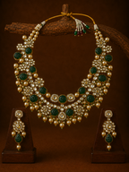 Emerald Polki Two-String Necklace Set