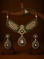 Emerald Polki Collar Set