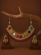 Red Navratan Guluband Set