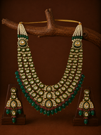 Emerald Polki Three-Layer Long Set