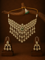 Royal Polki Cascade Necklace Set