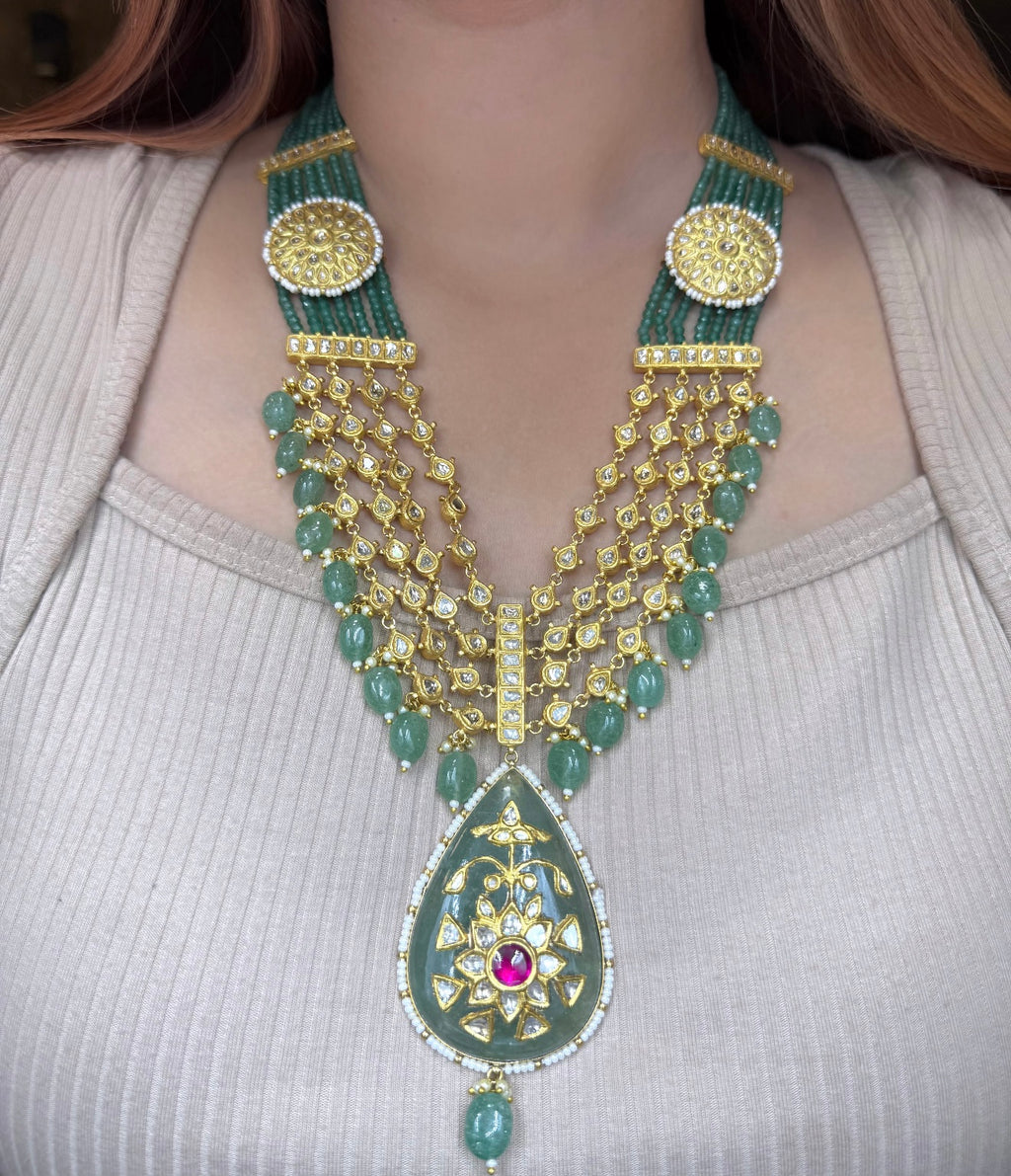 Long Polki Pendant Set
