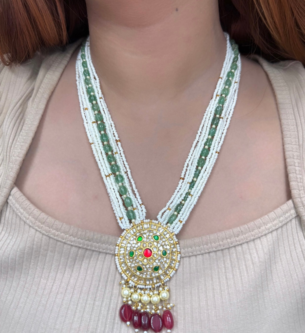 Polki Pendant Set