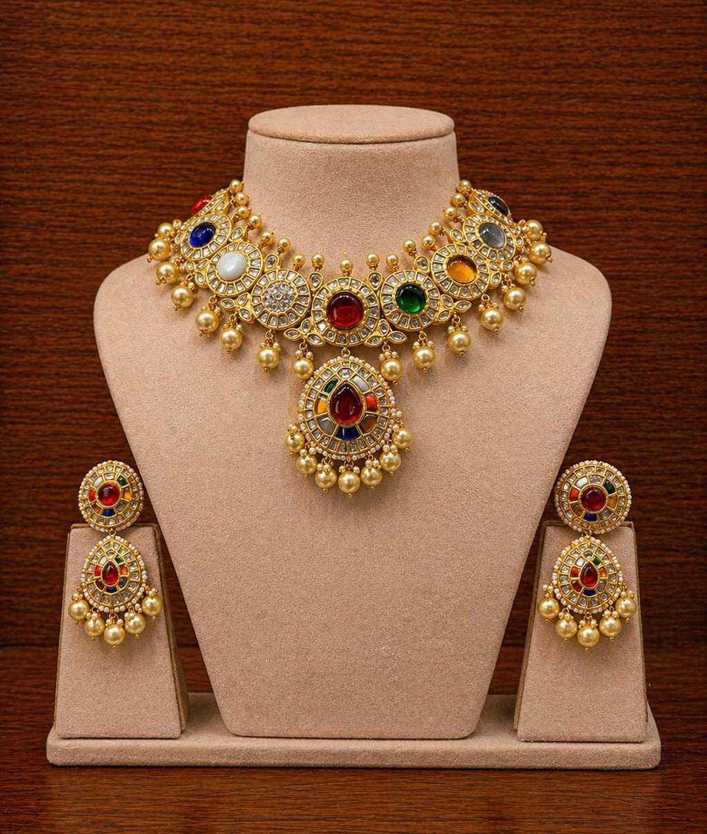 Navratan Polki Necklace