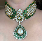 Emerald Polki Collar Set