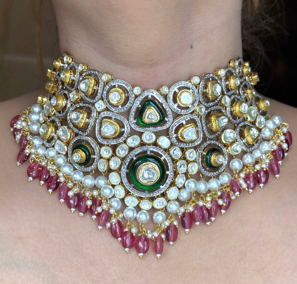 Ruby Pearl Polki Choker