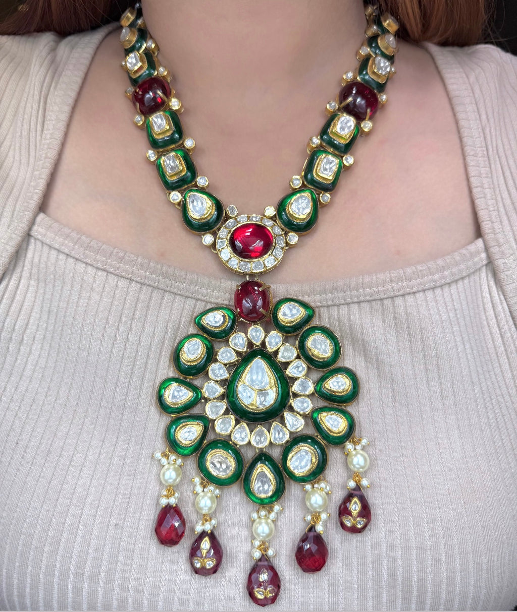 Polki Pendant Set