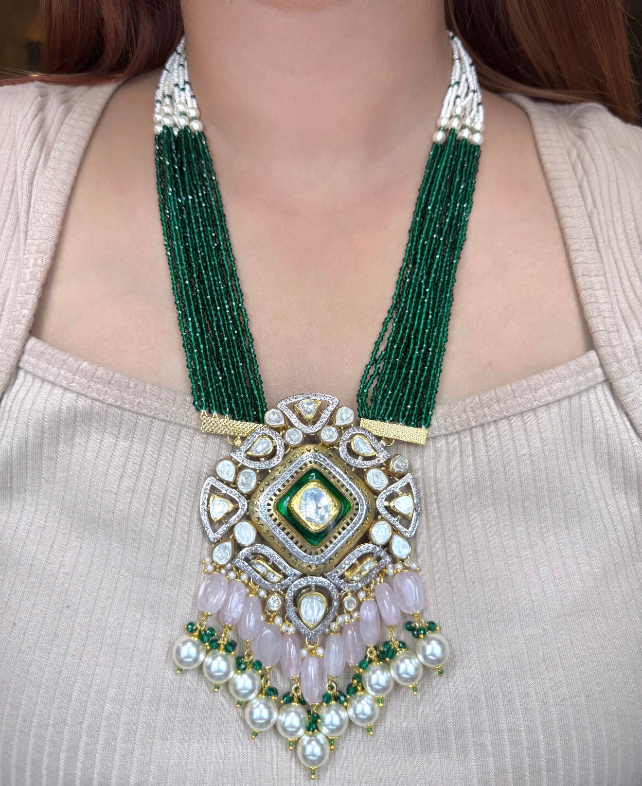 Polki Pendant Set