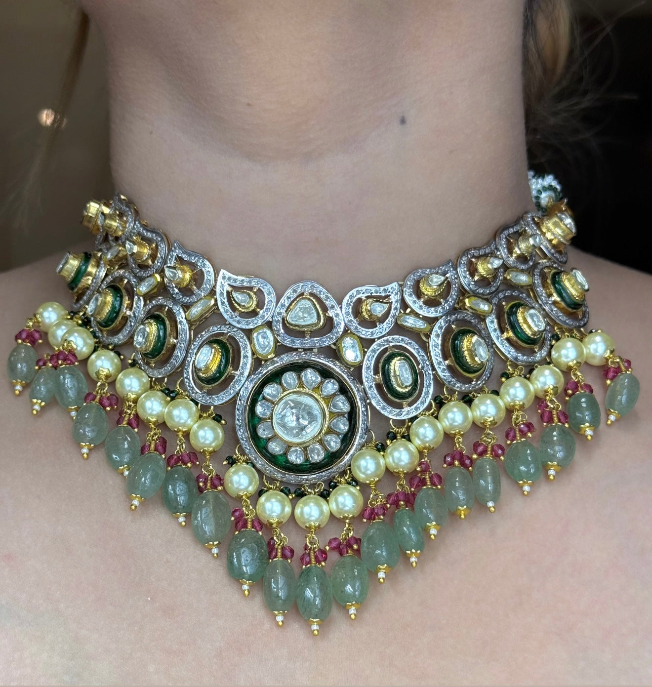 Emerald Polki Choker
