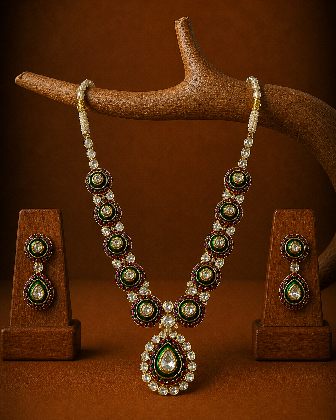 Polki Pendant Set