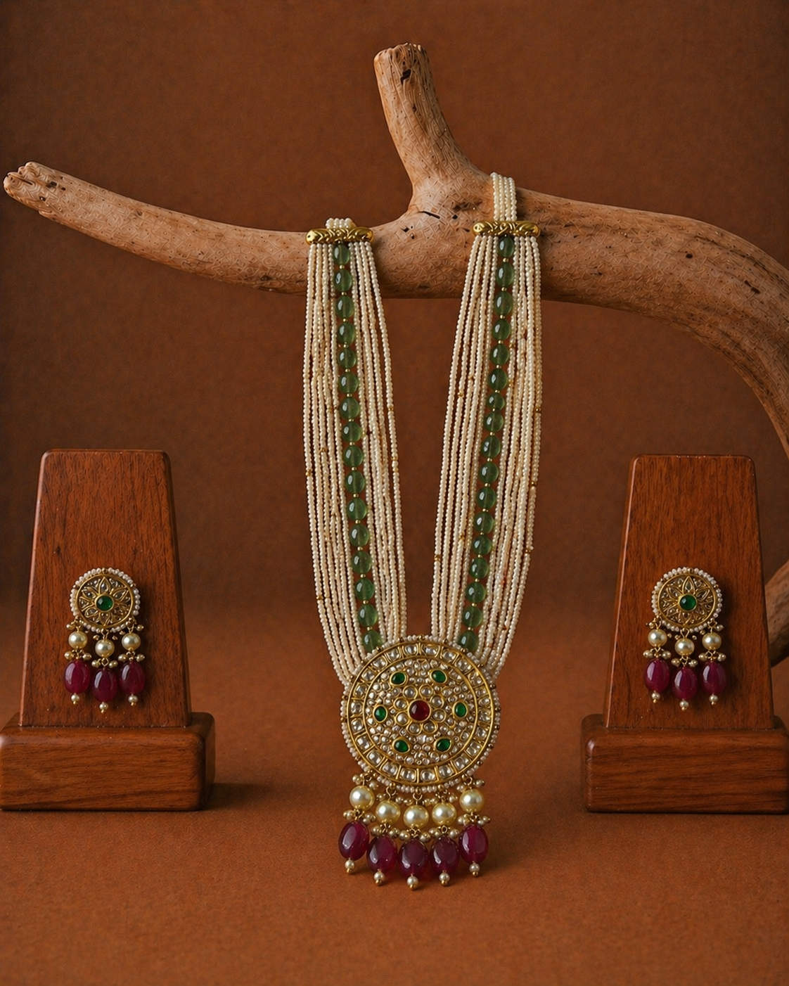 Polki Pendant Set
