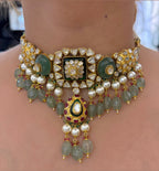Classic Green Polki Chik Patti