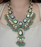 Diamond Polki Pendant Set