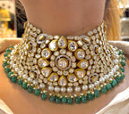 Green Traditional choker Polki  Set