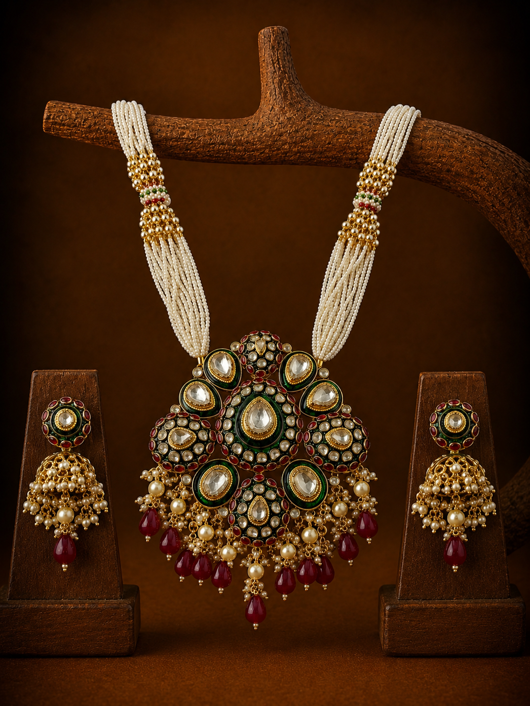 Polki Pendant Set