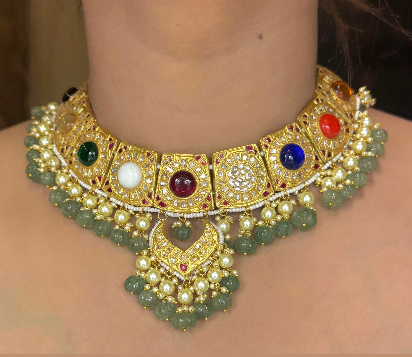 Polki Navratan Set