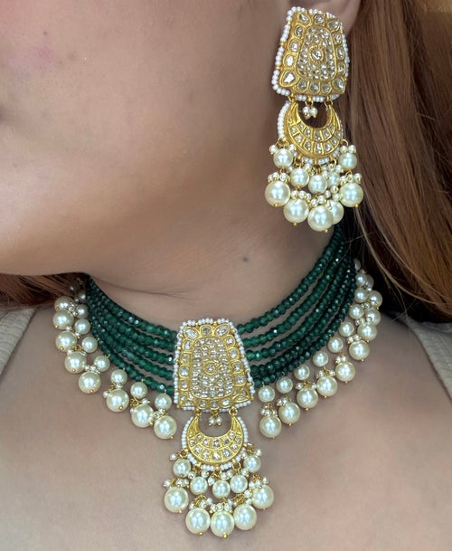 Pearl Polki Chikpatti Set
