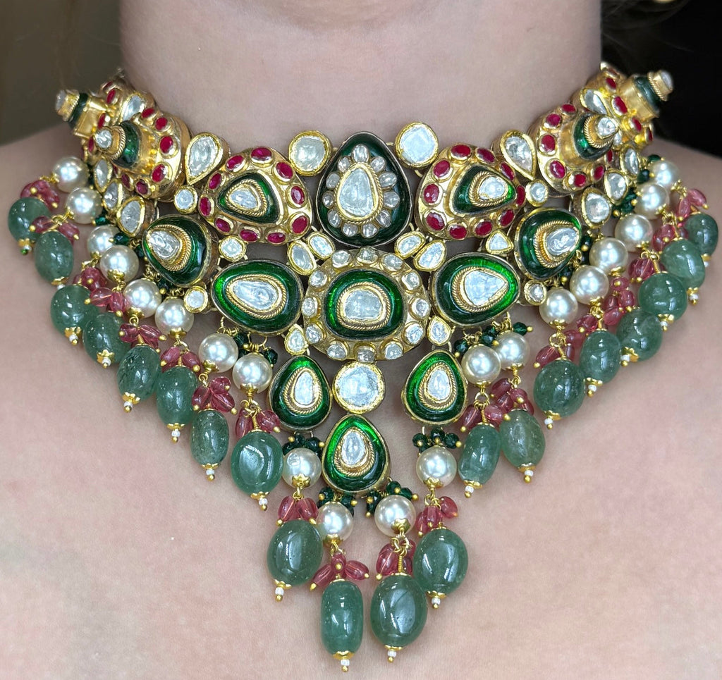 Ruby Pearl Polki Necklace