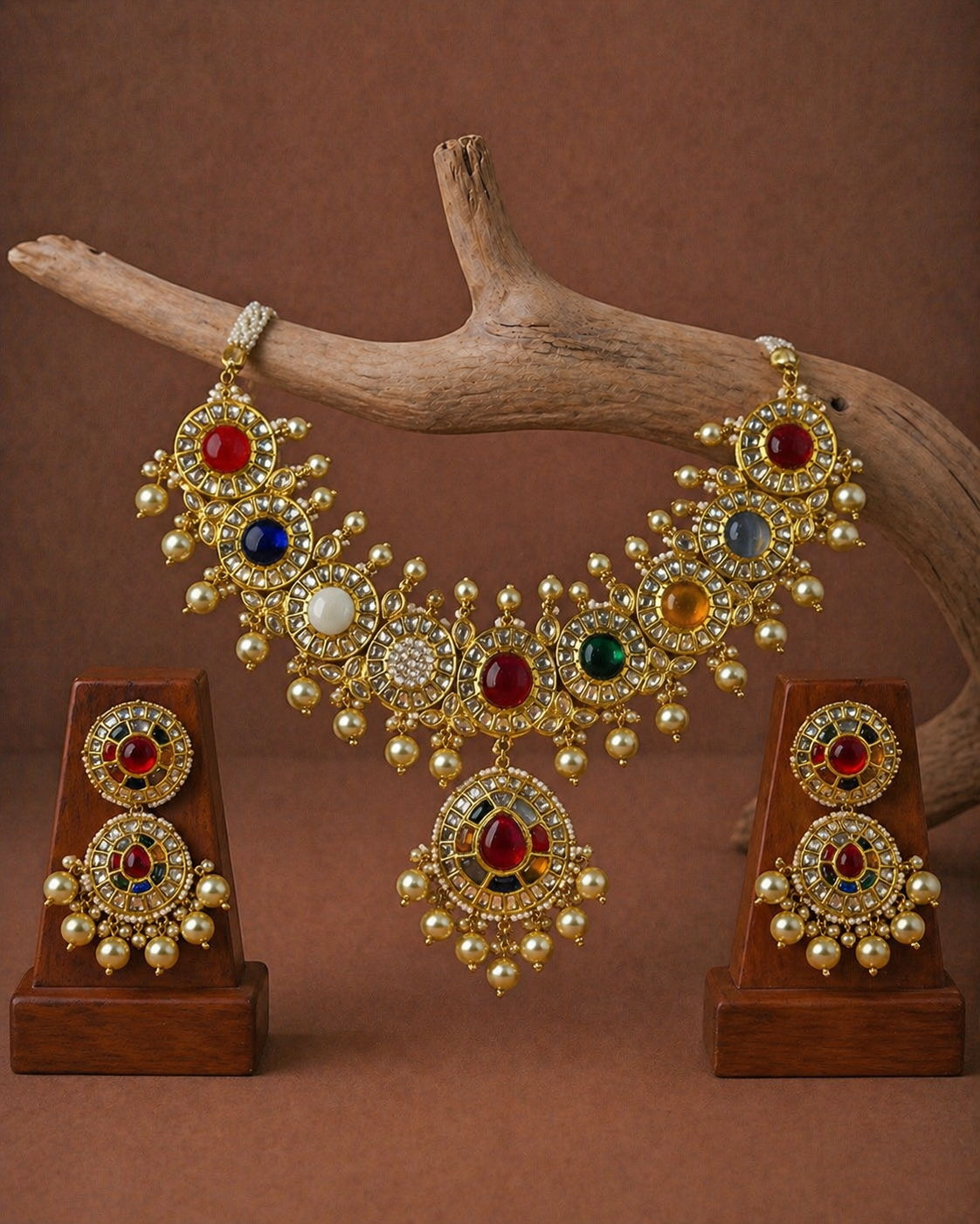 Navratan Polki Necklace