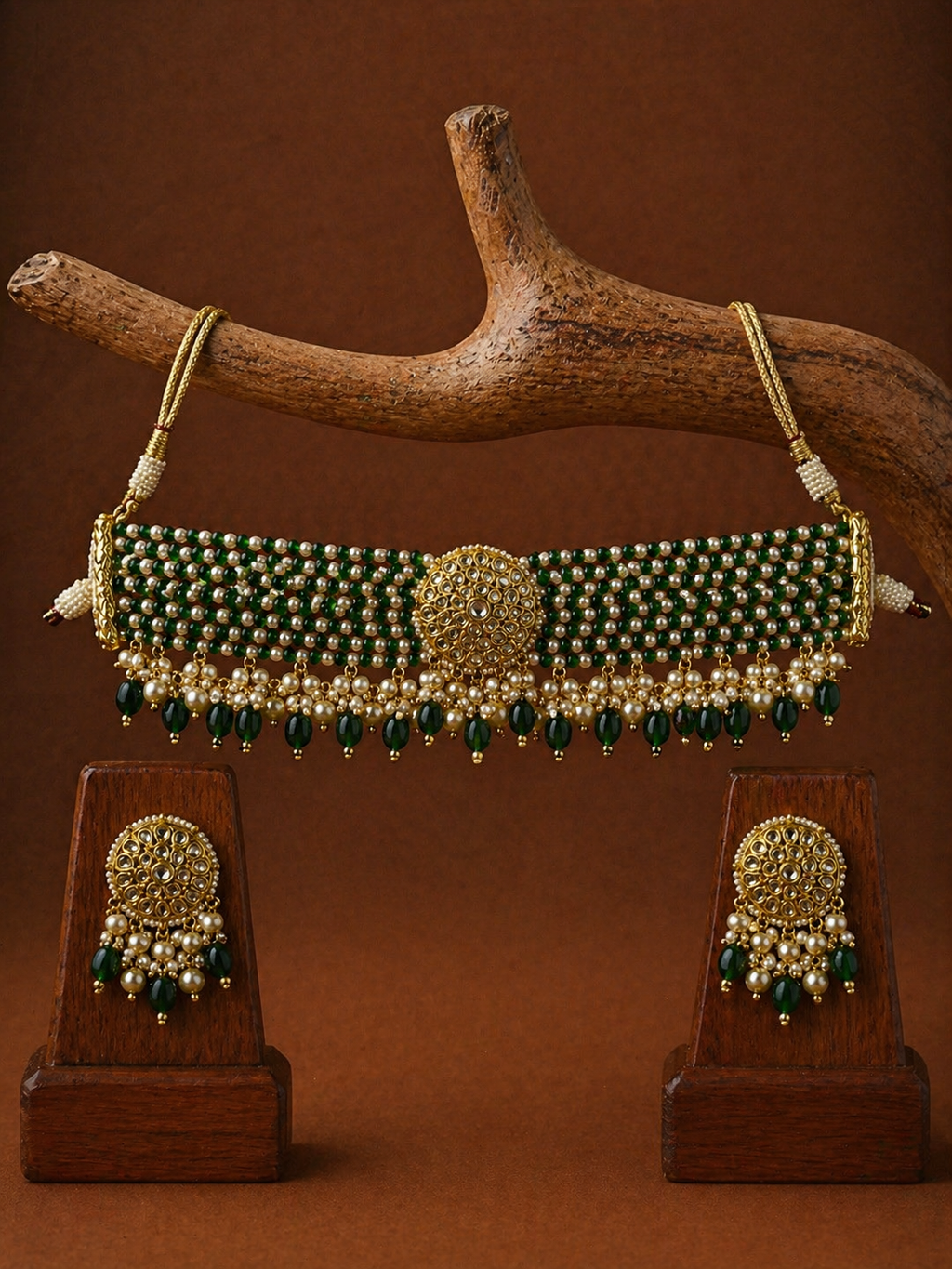 Pearl Polki Chikpatti Set