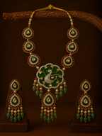 Peacock Polki Pendant Set