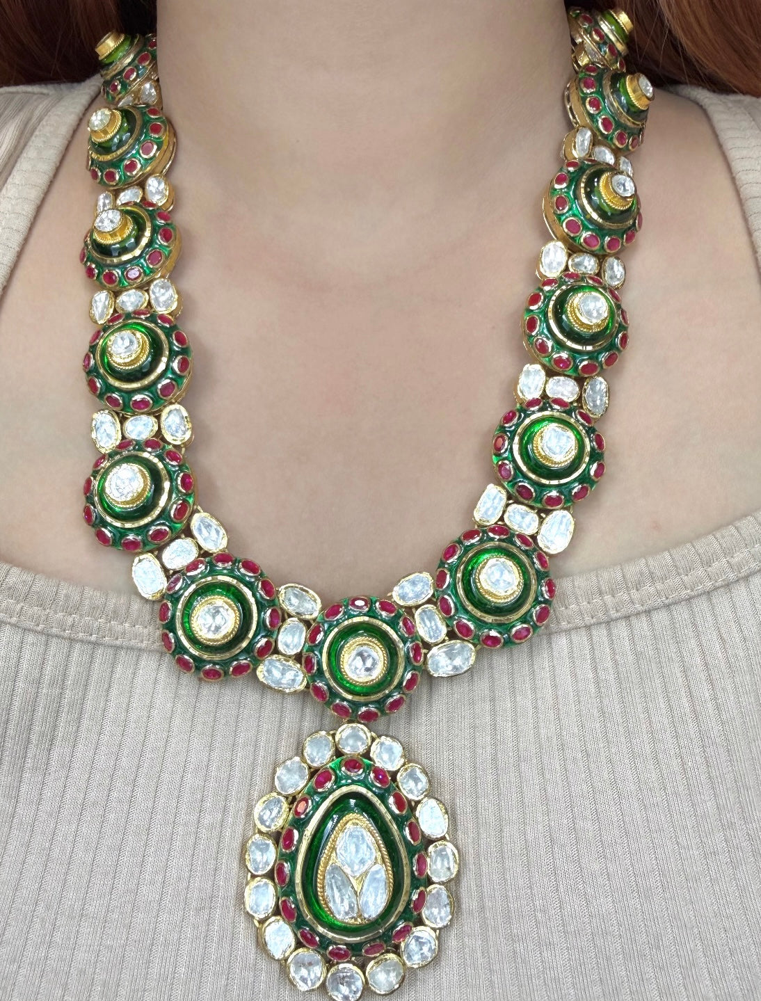 Polki Pendant Set