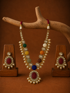 Navratan Polki Pendant Set