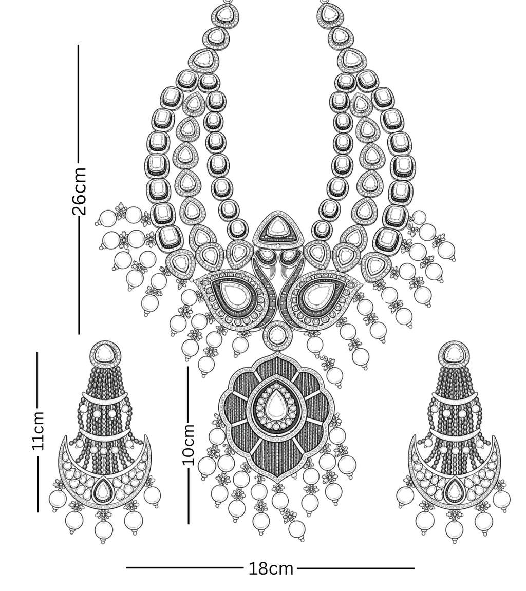 Layered Polki Pendant Set