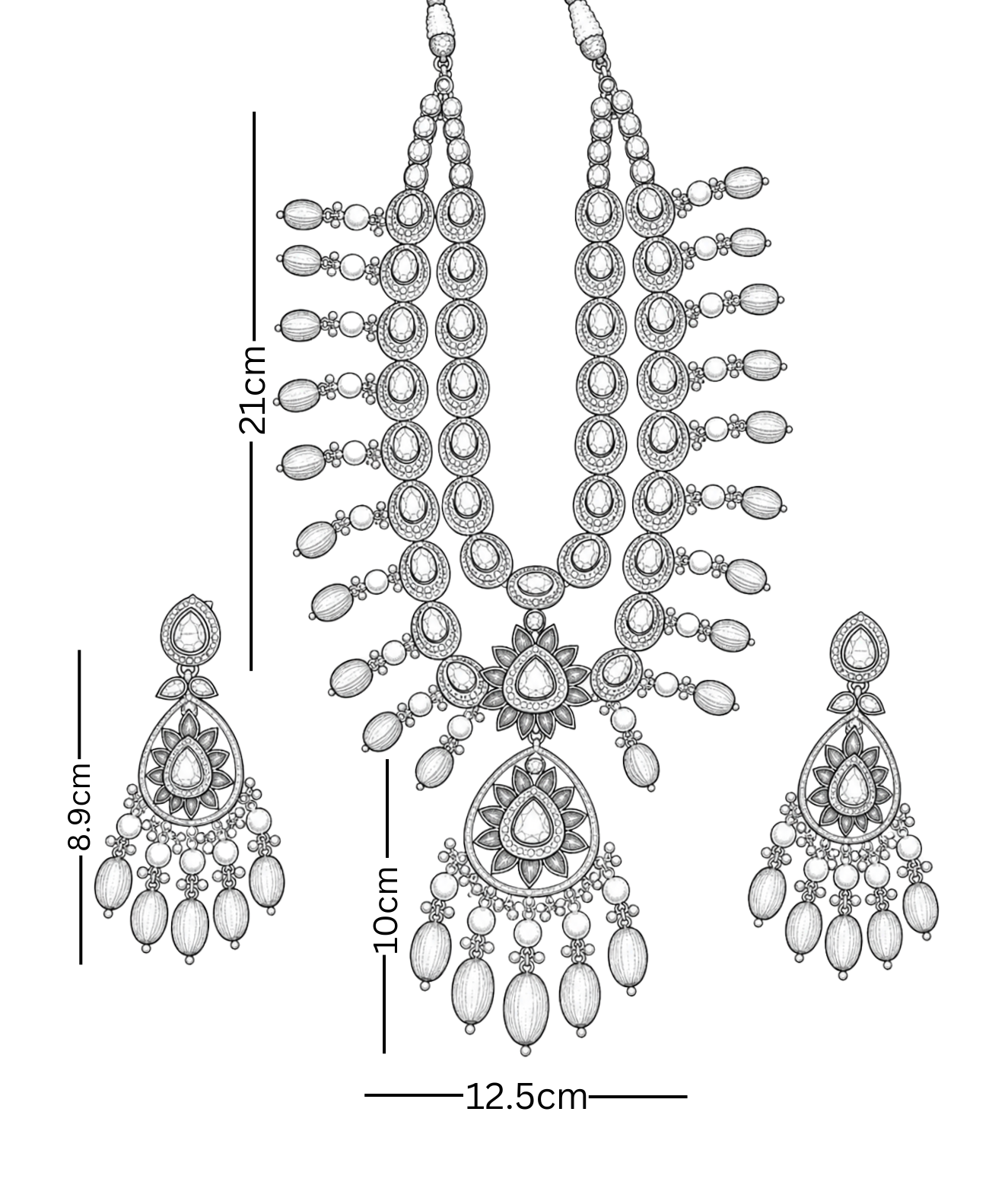 Two-Layer Polki Pendant Set