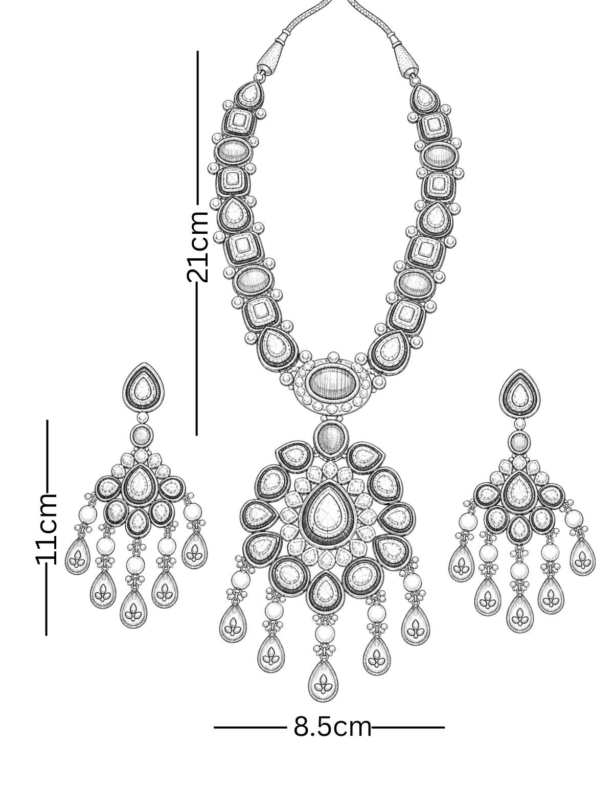 Polki Pendant Set