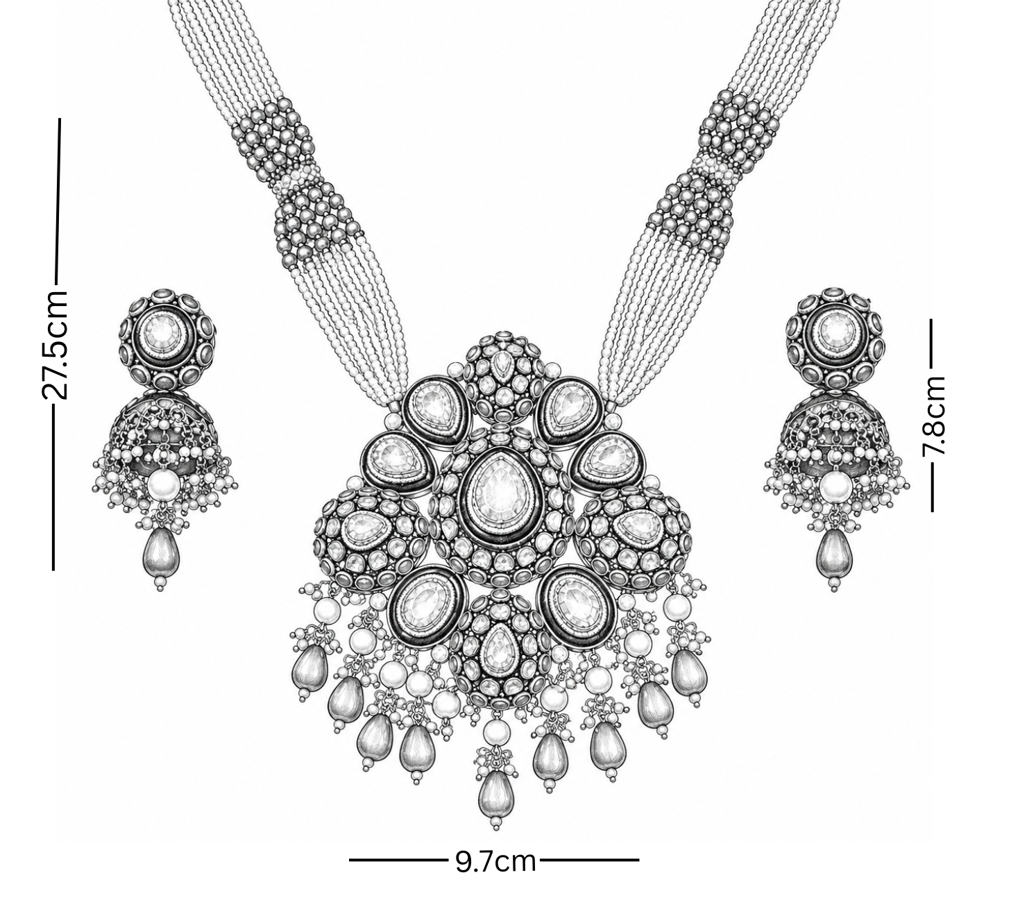 Polki Pendant Set
