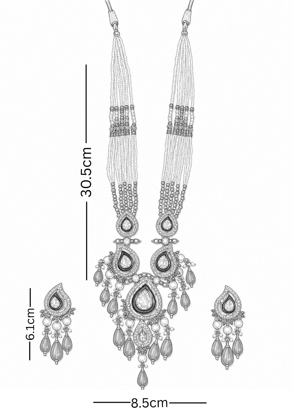 Emerald Royale Polki Pendant Set