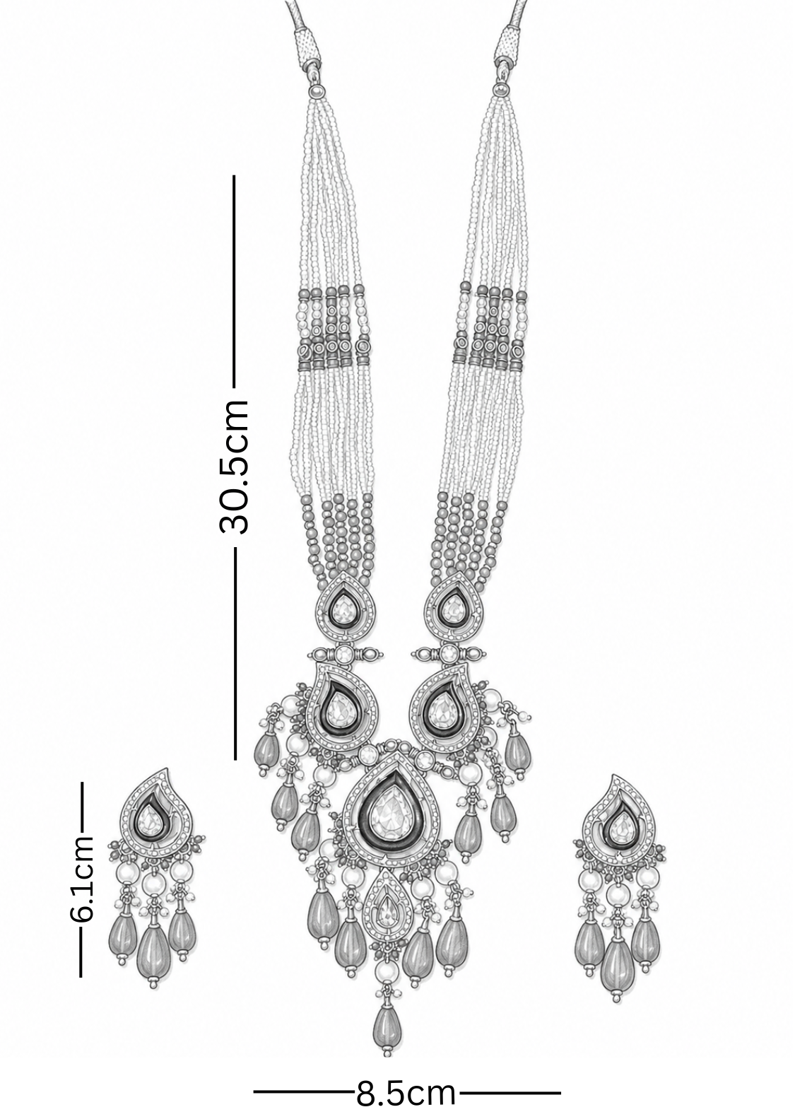 Emerald Royale Polki Pendant Set