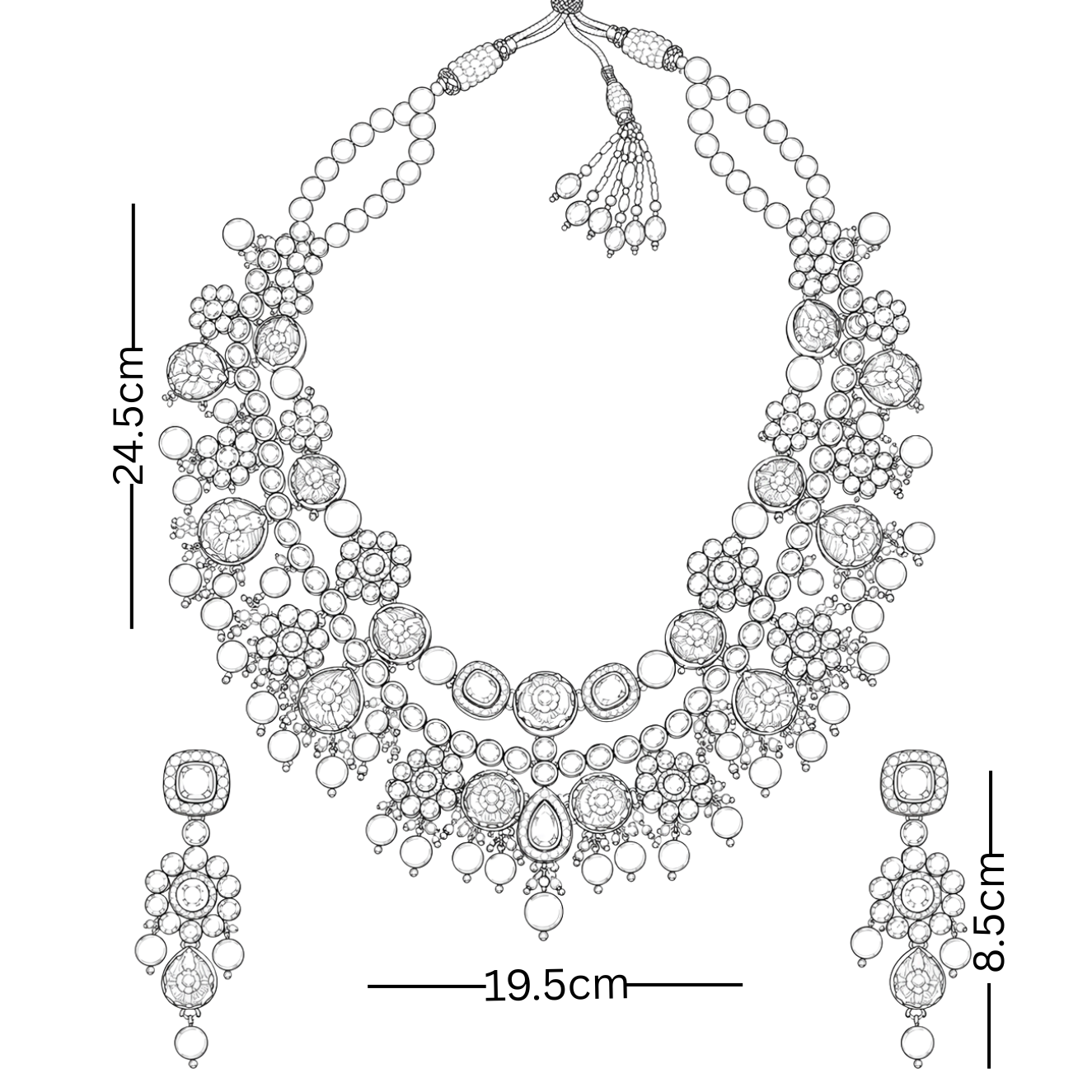 Emerald Polki Two-String Necklace Set