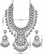 Emerald Polki Long Pendant Set