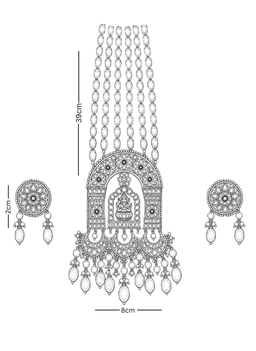 Polki Pendant Set - Temple