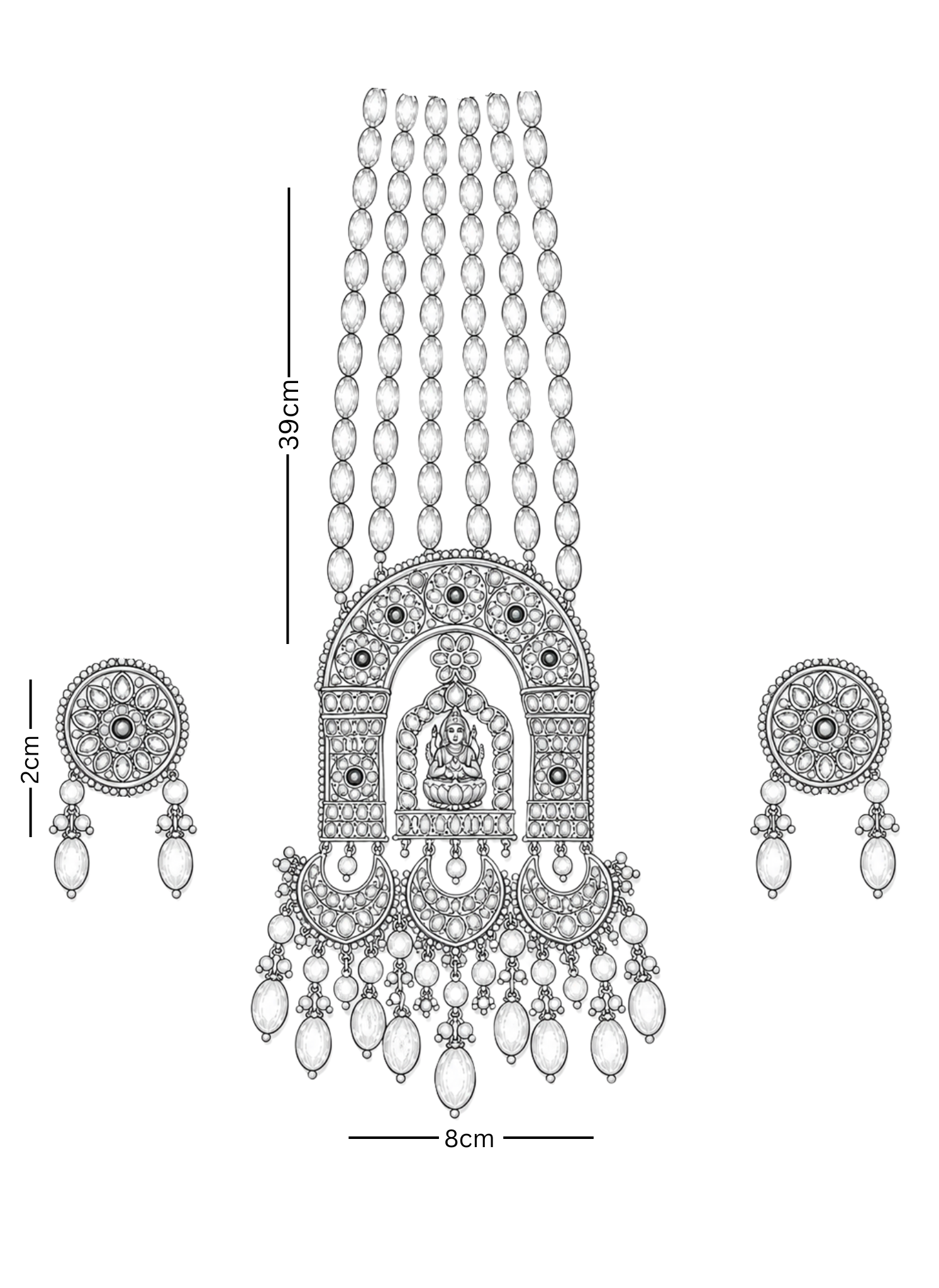 Polki Pendant Set - Temple