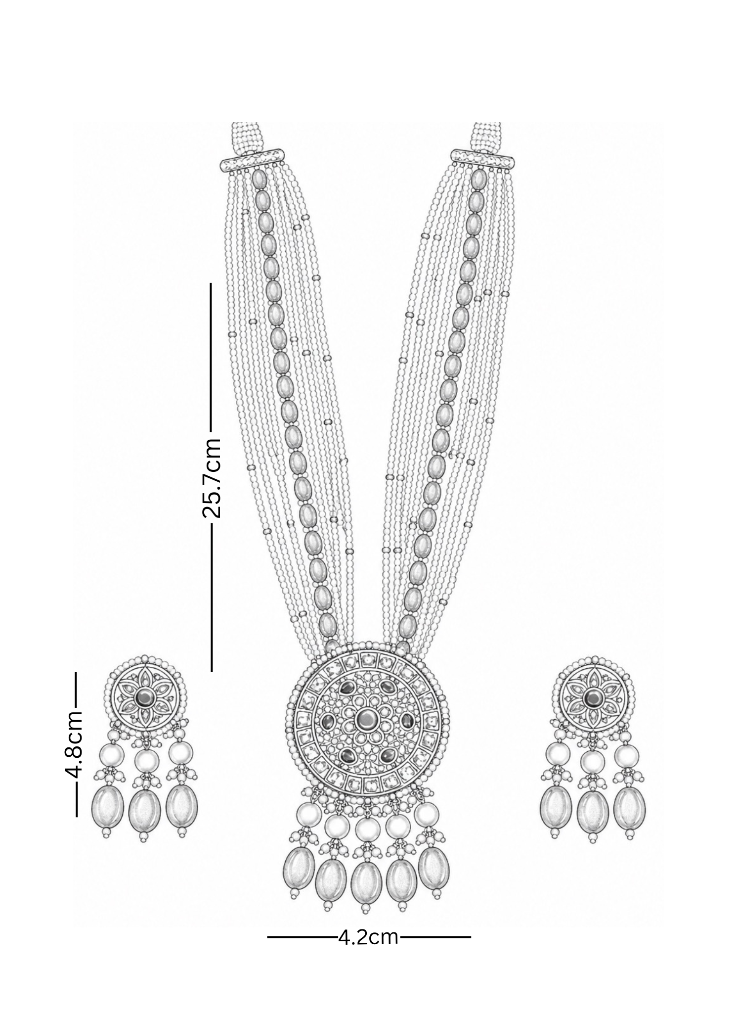 Polki Pendant Set