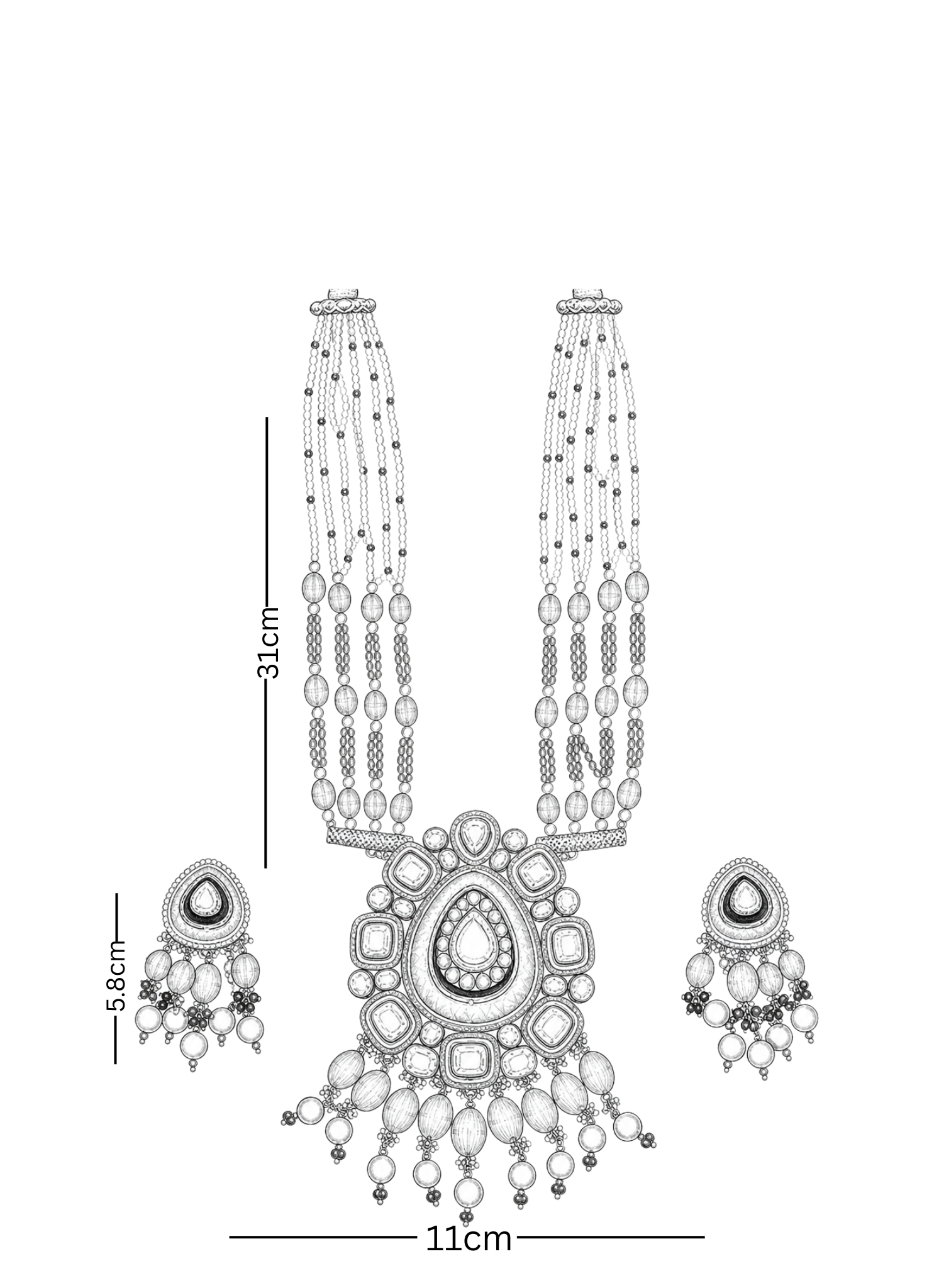Polki Pendant Set