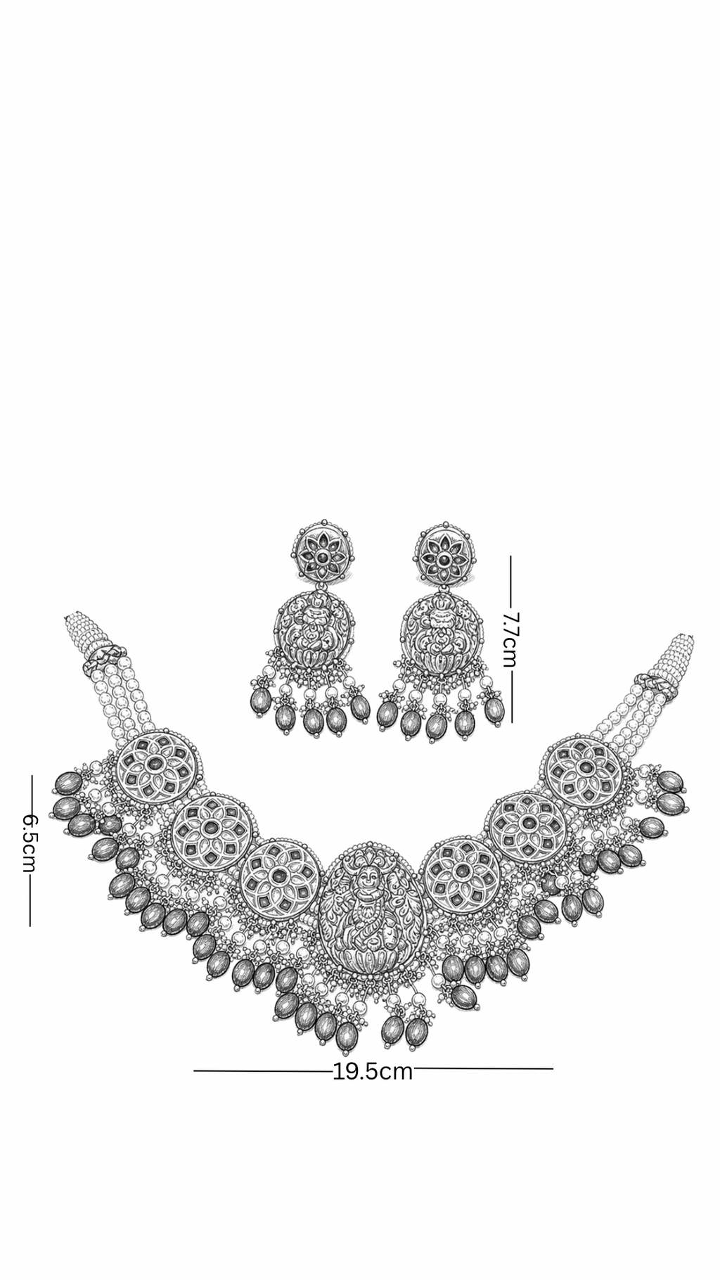 Polki Necklace Set - Temple